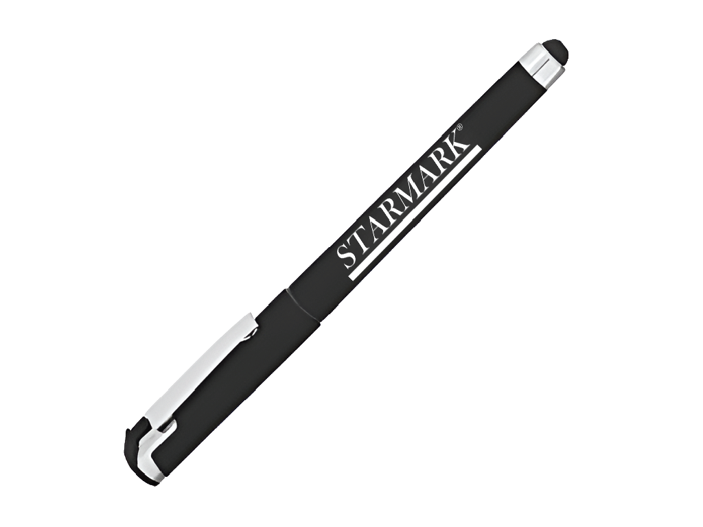 Black stylus pen with 'Starmark' branding on a white background