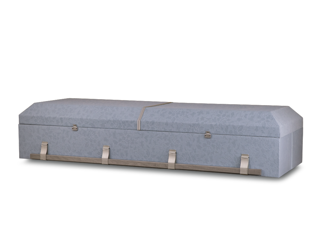 Blue Steel Emerson™ Cloth Covered Casket Closed