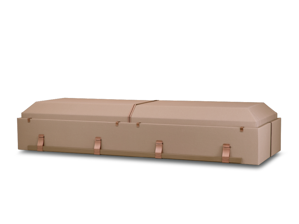 Tan Harmony Deluxe™ Cremation Container Closed