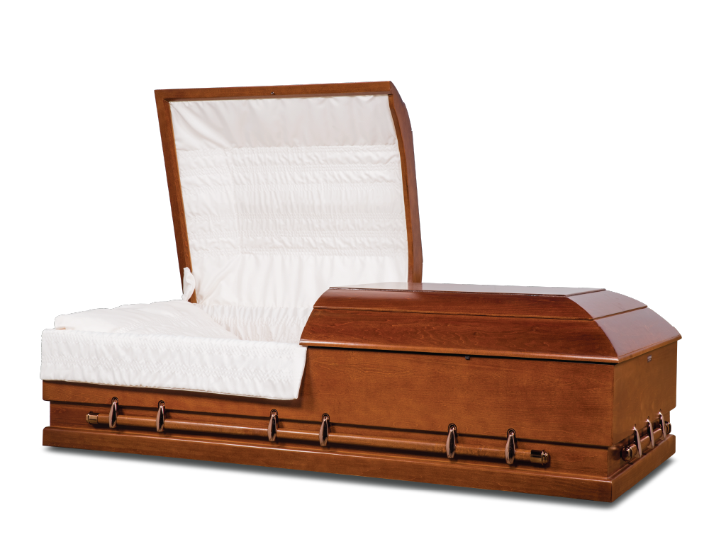 Mesa 36 In Canyon Brown Hardwood Burial Casket with Head End Open