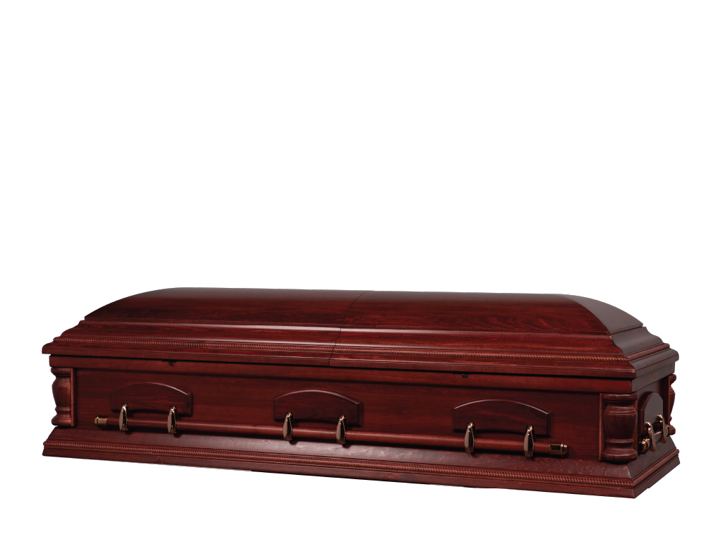 Norfolk Hardwood Burial Casket with Head End Closed