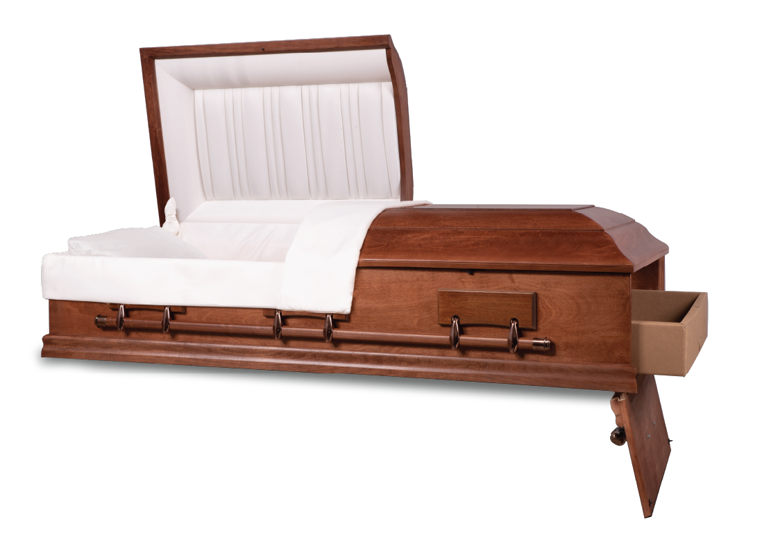 Ovation™ Oversize Ceremonial Rental Casket Head and Foot End Open