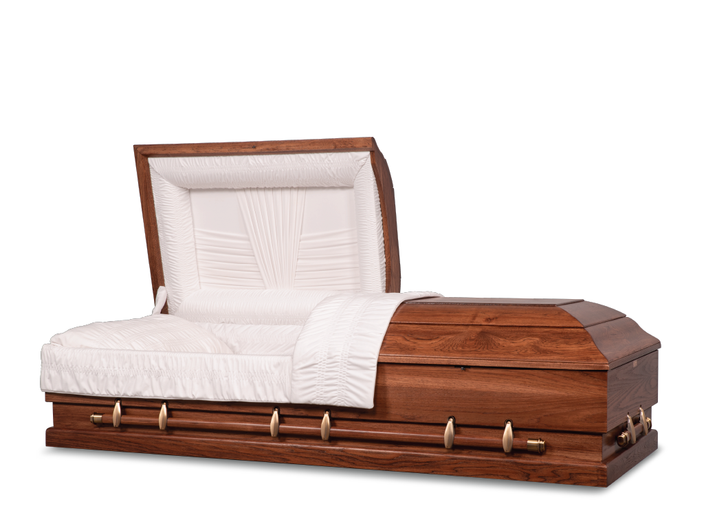 Woodland Hardwood Burial Casket Open
