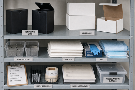 Crematory Supply Closet