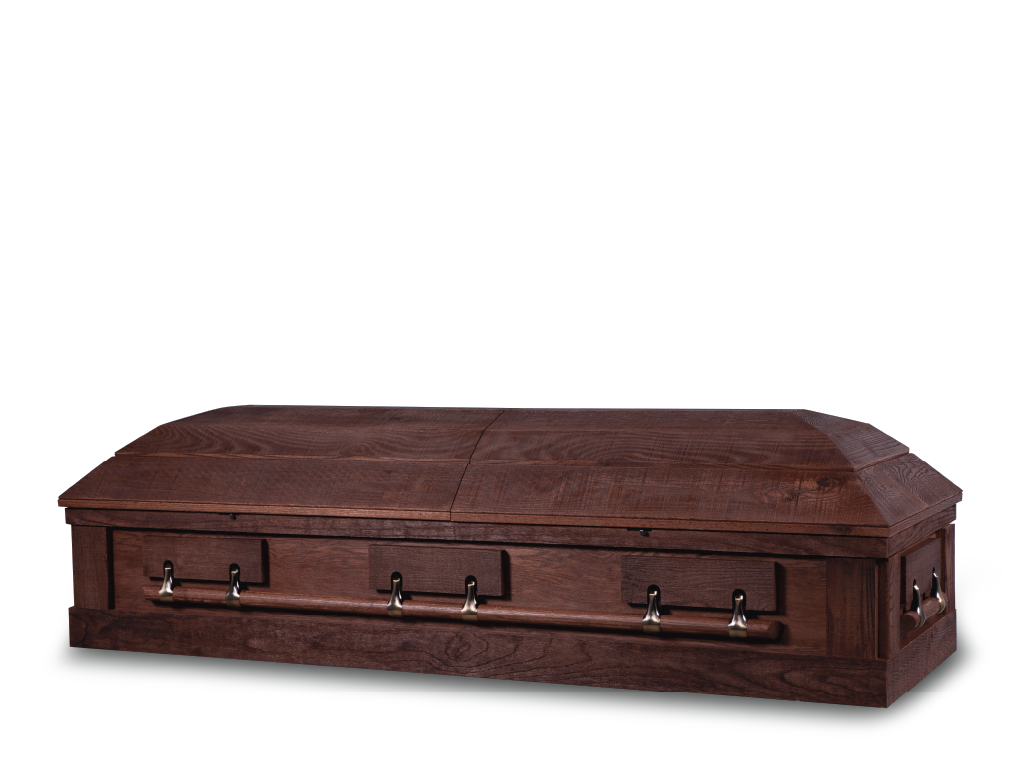 Barnwood Oak Hardwood Burial Casket  Closed