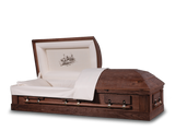 Barnwood Oak Hardwood Burial Casket with Head End Open