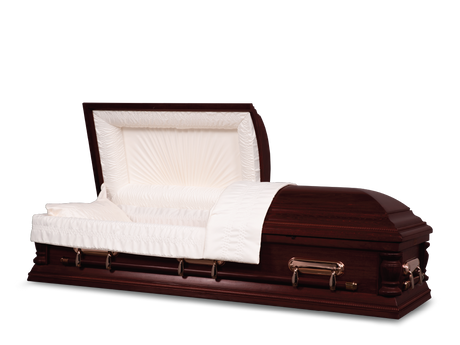 Boston Hardwood Burial Casket with Head End Open