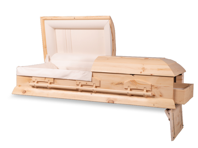 Brentwood™ Ceremonial Rental Casket Head and Foot End Open