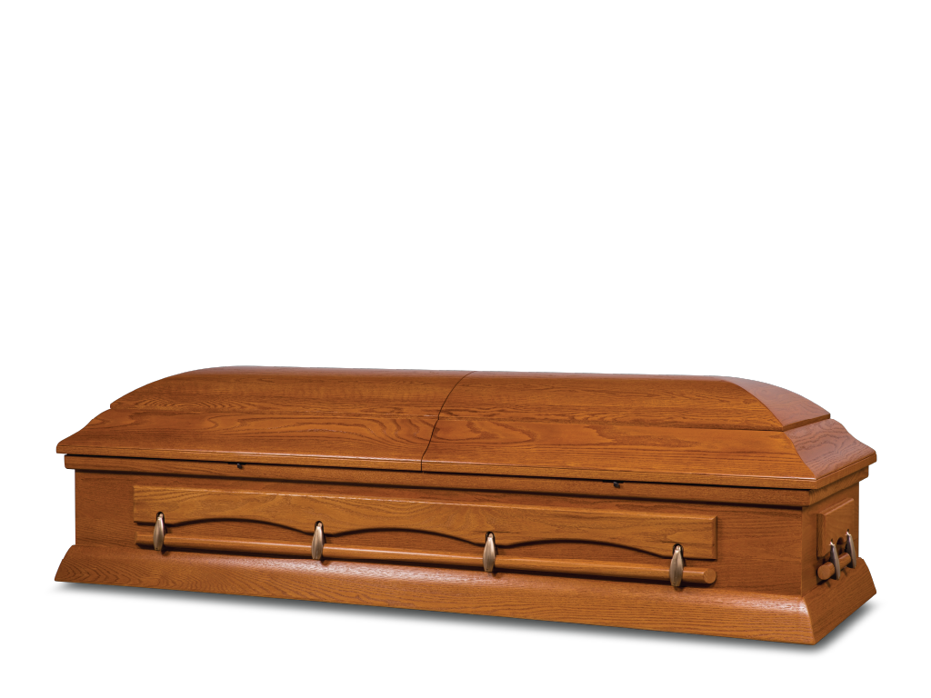 Brethren Hardwood Burial Casket with Head End Closed