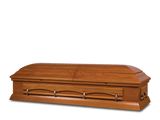 Brethren Hardwood Burial Casket with Head End Closed