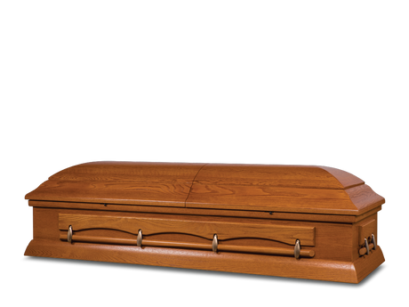 Brethren Hardwood Burial Casket with Head End Closed