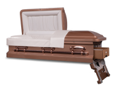 Coppertone - Cadence™ Round End Metal Rental Casket Head and Foot End Open