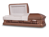 Coppertone - Cadence™ Round End Metal Rental Casket Head End Open