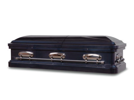 Midnight Blue - Cadence™ Round End Metal Rental Casket Closed