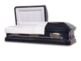 Midnight Blue - Cadence™ Round End Metal Rental Casket Head End Open