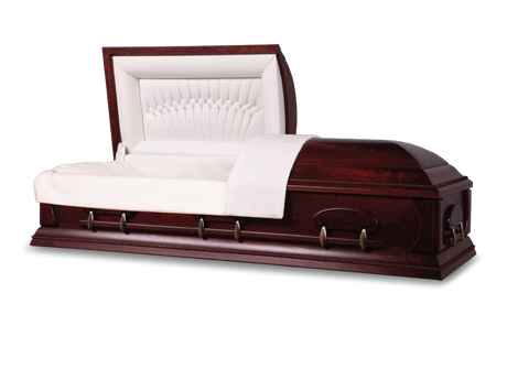 Cappella™ Cherry Ceremonial Rental Casket Head End Open