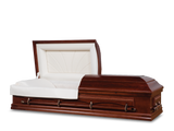 Carson Cherry Hardwood Burial Casket with Head End Open