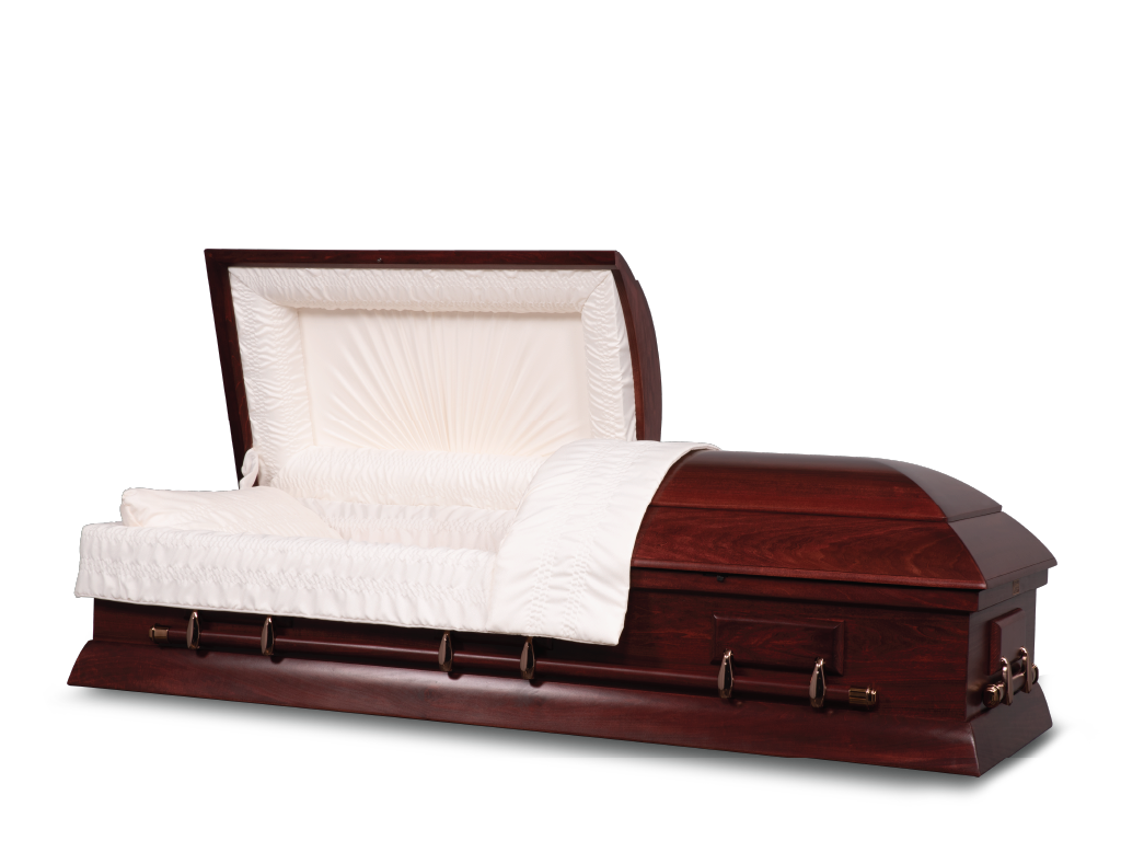 Carter Cherry Hardwood Burial Casket with Head End Open