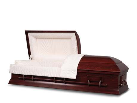 Carter Cherry Hardwood Burial Casket with Head End Open
