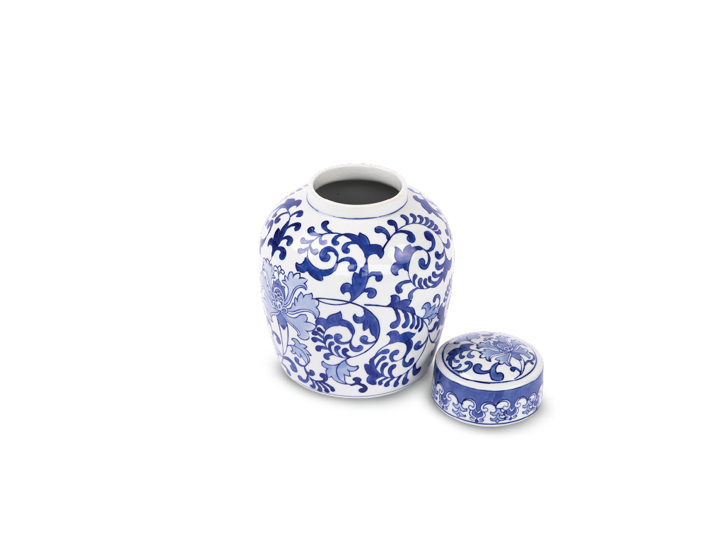 Ceramic Flower Urn with Lid Off