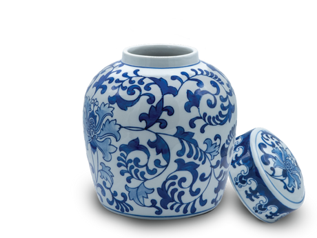 Ceramic Flower Urn with Lid Off