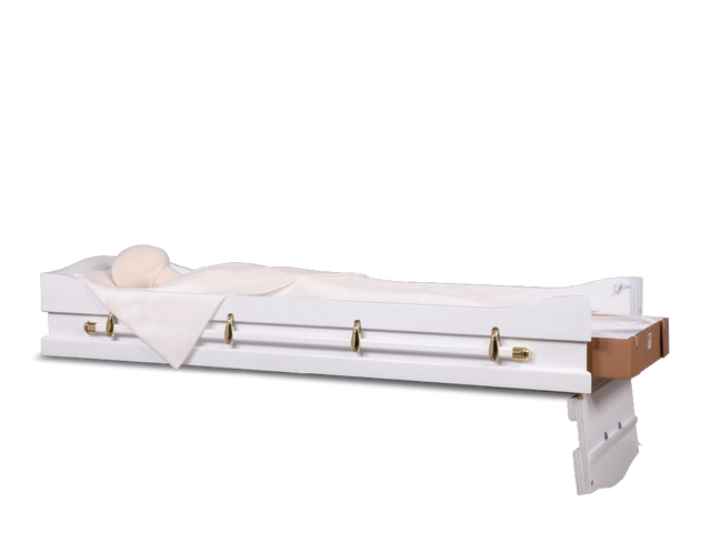 Chaise Bed Viewer® Pearl White End Door Open with Dummy