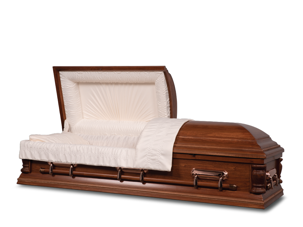 Charleston Hardwood Burial Casket Open