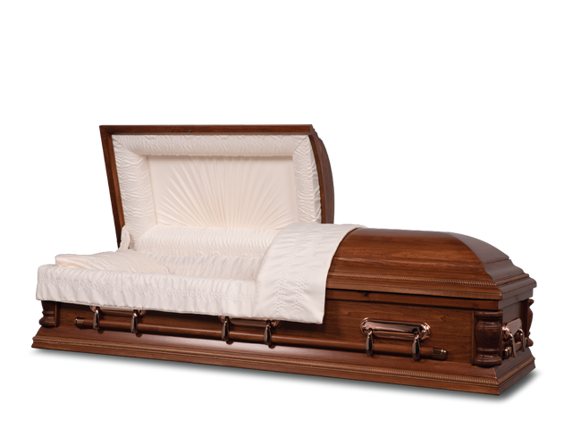 Charleston Hardwood Burial Casket Open
