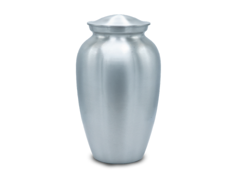 Silver urn on a white background