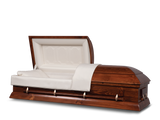Colonial Pine Hardwood Burial Casket with Head End Open