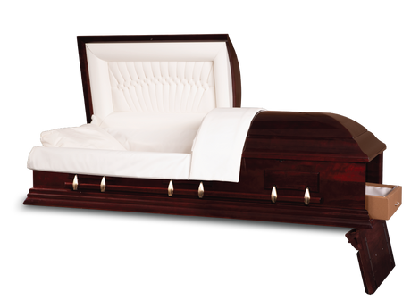 Concerto™ Cherry Ceremonial Casket Head and Foot End Open