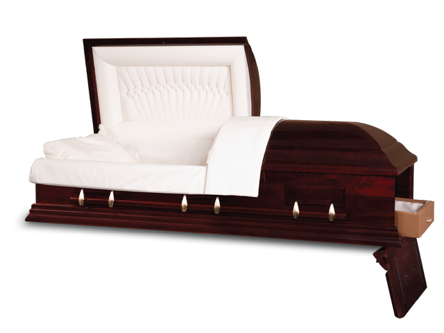 Concerto™ Cherry Ceremonial Casket Head and Foot End Open