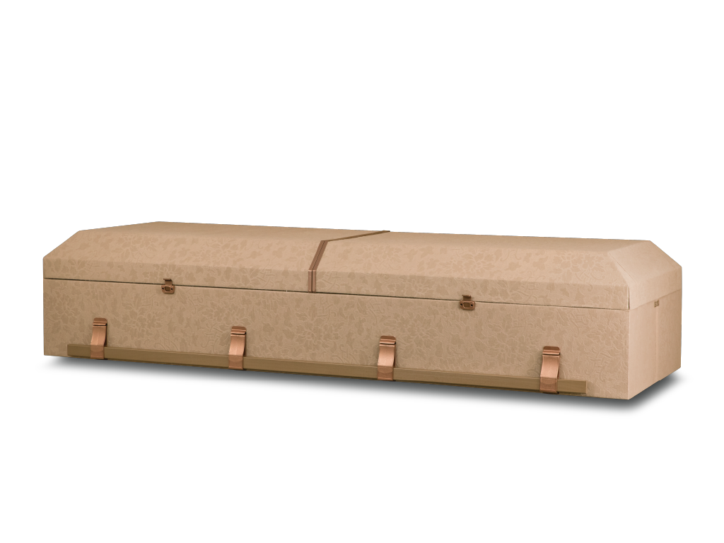 Emerson™ Cloth Covered Casket Embossed Suntan Closed