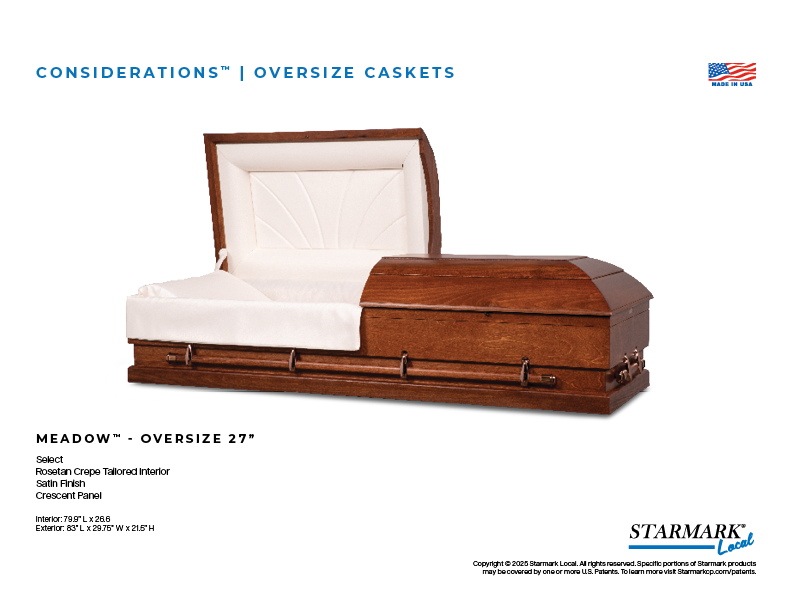 Funeral Litho of the Starmark Oversize Meadow Casket
