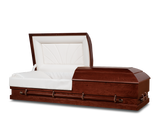 Meadow Cherry Hardwood Burial Casket with Head End Open