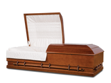 Mesa 36 In Canyon Brown Hardwood Burial Casket with Head End Open
