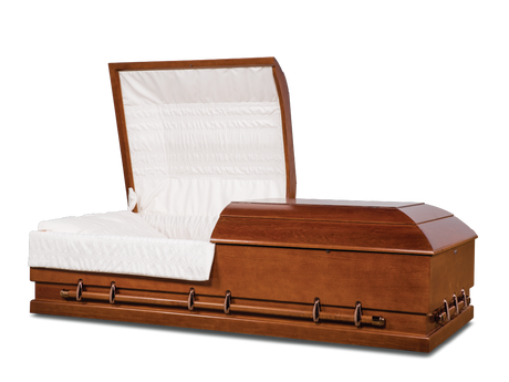 Mesa 36 In Canyon Brown Hardwood Burial Casket with Head End Open