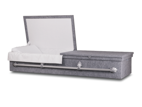 Minor™ Cloth Covered Casket Head End Open