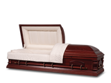Norfolk Hardwood Burial Casket with Head End Open
