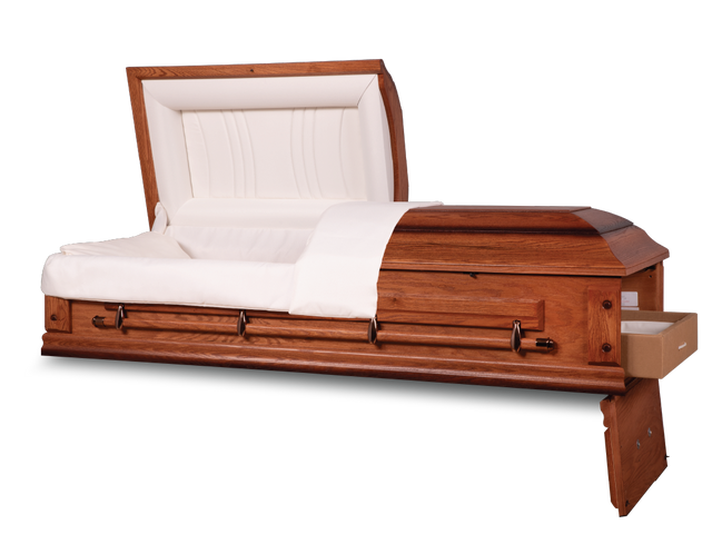 Oakwood™ Ceremonial Rental Casket Head and Foot End Open