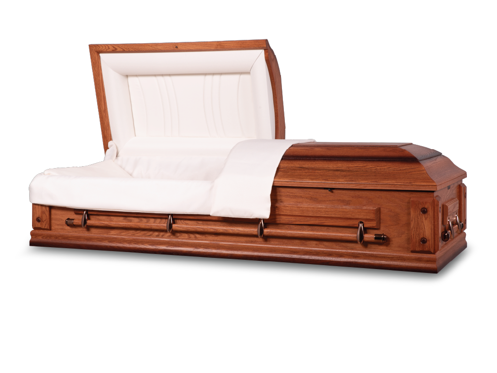 Oakwood™ Ceremonial Rental Casket Head End Open