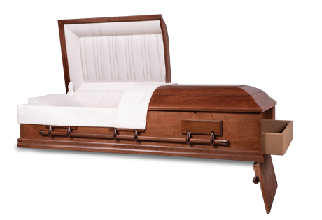 Ovation™ Oversize Ceremonial Rental Casket Head and Foot End Open