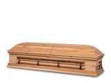 Rustic Woodland Hardwood Burial Casket with Head End Closed