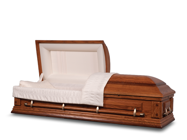 Stanford Hardwood Burial Casket with Head End Open