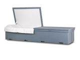Unity™ Cloth Covered Casket Blue Open