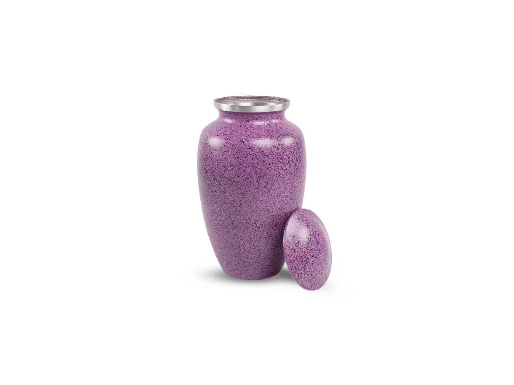 Violet Grace Urn with Lid Off
