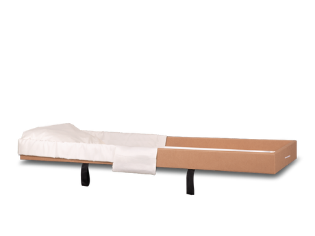 Starmark Wood Based Rental Casket Insert without the lid showing the interior fabric