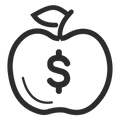 Apple Icon with Dollar Sign